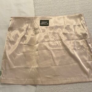 Daily Drills Women's Satin Mini Skirt - Cream